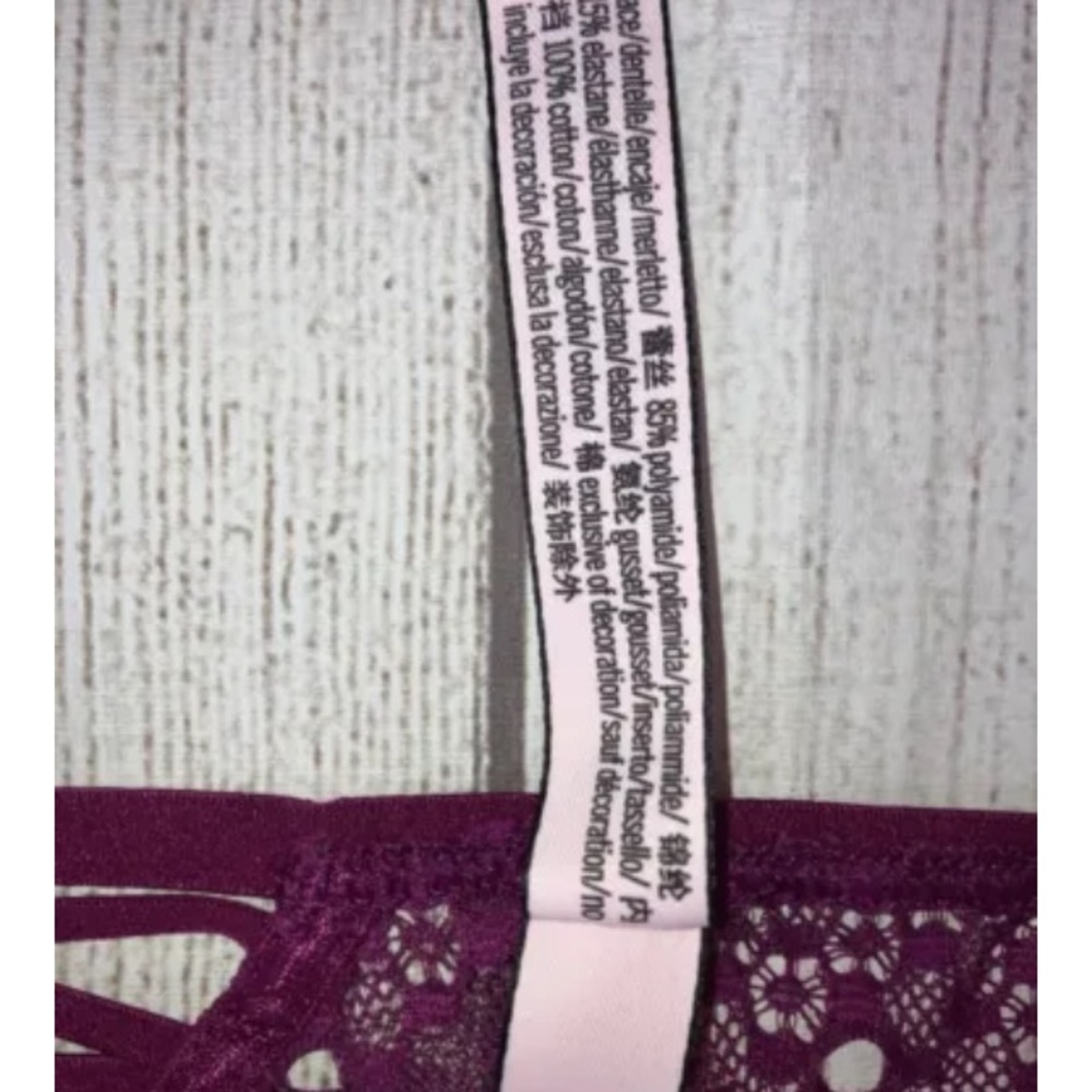 Victoria’s Secret Dream Angels Cheeky Women’s Lace Tie Panty Mulberry Wine XL - Picture 3 of 7